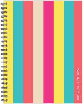 Spiral-bound Cabana Stripe Academic 2023-24 6.5 X 8.5 Softcover Weekly Planner Book