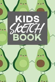 Paperback Kids Sketch Book: Kawaii Cute Avocado Vegan Food Pattern Book
