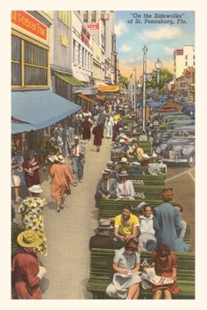 Paperback Vintage Journal Sidewalk Benches, St. Petersburg, Florida Book