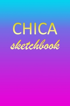 Paperback Chica: Sketchbook - Blank Imaginative Sketch Book Paper - Pink Blue Gold Custom Letter C Personalized Cover - Teach & Practic Book