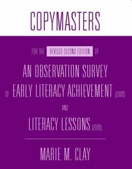 Paperback An Observation Survey of Early Literacy Achievement (2006) and Literacy Lessons (2005): Copymasters for the Revised Second Edition Book