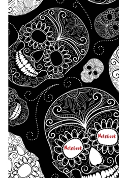 Notebook: Black and White Day of the Dead Notebook/Journal  with Glossy  Cover|100 Pages|Wide-Ruled|Use for Notes, Ideas, School, To-Do-List,Creative Ideas