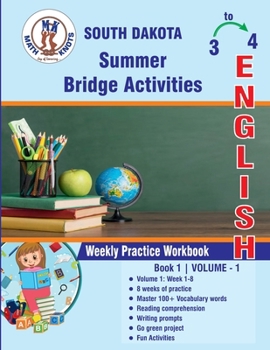 Paperback GRADE 3 TO 4 : SOUTH DAKOTA Summer English Bridge Activities Book