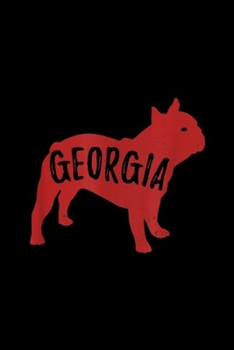 Georgia: Cute Bulldog Red Distressed Georgia Journal/Notebook Blank Lined Ruled 6x9 100 Pages