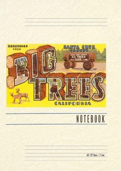 Paperback Vintage Lined Notebook Greetings from Big Trees, Santa Cruz, California Book