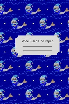Cute Sleep Seal Theme Wide Ruled Line Paper