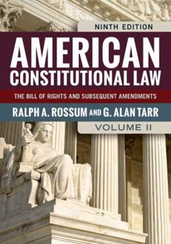 Paperback American Constitutional Law, Volume II: The Bill of Rights and Subsequent Amendments Book