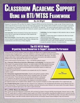 Pamphlet Classroom Academic Support Using an RTI/MTSS Framework Book