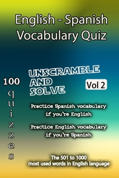 Paperback English - Spanish Vocabulary Quiz - Match the Words - Volume 2 Book