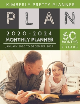 5 year monthly planner 2020-2024: 2020-2024 Monthly Planner Calendar | 5 Year Planner for 60 Months with internet record page | Listen to music design