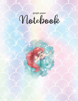 Paperback Graph Paper Notebook: Disney Little Mermaid Ariel Swim Under Water Light Graph Paper Grid Notebook Journal for Student Kid Girl Personal Dai Book