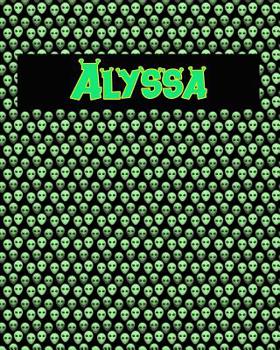120 Page Handwriting Practice Book with Green Alien Cover Alyssa: Primary Grades Handwriting Book