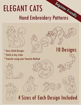 Paperback Elegant Cats Hand Embroidery Pattern Book