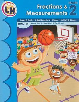 Paperback Fractions & Measurements, Grade 2 [With Certificate and Gameboard and Bookmark] Book