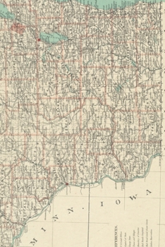 Paperback Wisconsin Vintage Map Field Journal Notebook, 50 pages/25 sheets, 4x6 Book