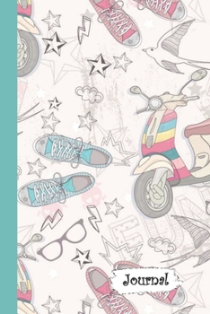 Paperback Journal: Scooter & Sneakers Diary with Blank Lined Notebook Paper Book