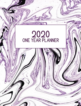 2020 One Year Planner: Jan 2020-Dec 2020, 1 Year Planner, black purple digital paper cover, featuring 2020 Overview, daily, weekly, monthly view, ... list, reminders, and goals. 8.5" X 11" sized.