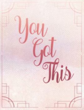 Paperback You Got This: Inspirational College Narrow Ruled Composition Notebook Pink Marble Watercolor Book