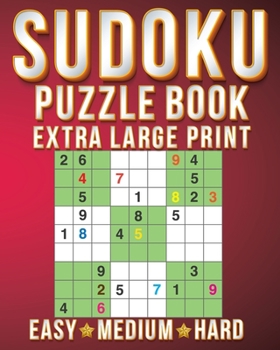 Paperback Memory Games For Adults: Sudoku Extra Large Print Size One Puzzle Per Page (8x10inch) of Easy, Medium Hard Brain Games Activity Puzzles Paperba [Large Print] Book