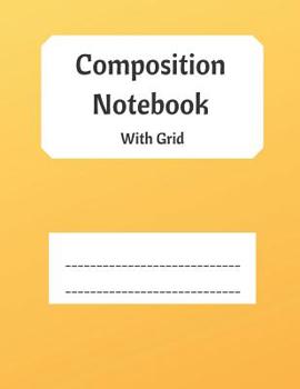 Paperback Composition Notebook with Grid: Dot Grid Notebook with Yellow Orange Cover Design Book