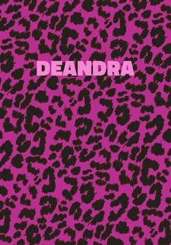 Paperback Deandra: Personalized Pink Leopard Print Notebook (Animal Skin Pattern). College Ruled (Lined) Journal for Notes, Diary, Journa Book