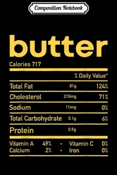 Composition Notebook: Funny Butter Nutrition Facts Matching Thanksgiving  Journal/Notebook Blank Lined Ruled 6x9 100 Pages