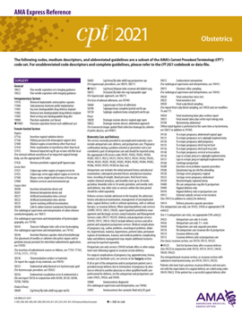 Wall Chart CPT 2021 Express Reference Coding Card: Obstetrics Book