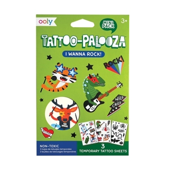 Misc. Mini Temporary Tattoos - I Wanna Rock [Multiple Languages] Book