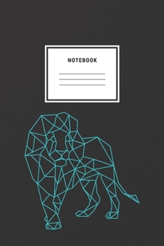 Paperback Notebook: Lion Shaped Design Black Notebook And Composition Book Journal Soft Cover Lined Planner Diary With Animal Book