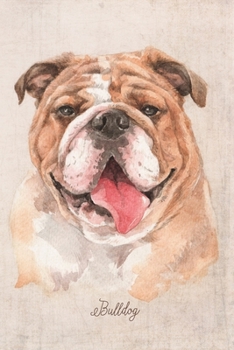 Bulldog Portrait Notebook: Blank Dot Grid Journal for Dog Lovers, Dog Mom, Dog Dad and Pet Owners 6x9 5MM Dot Grid Pages