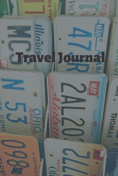 Travel Journal - 6x9 inch blank lined journal license plate cover blue