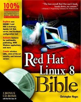 Paperback Red Hat Linux 8 Bible [With 3 CDROMs] Book