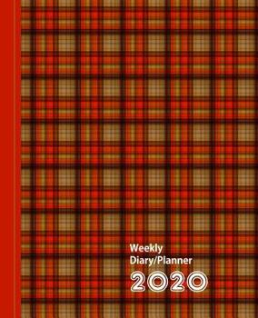 Paperback Orange Mix Plaid Check Design: Diary Weekly Spreads January to December Book