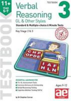 Paperback 11+ Verbal Reasoning Year 5-7 GL & Other Styles Testbook 3: Standard & Multiple-choice 6 Minute Tests Book