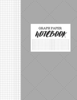 Paperback Graph Paper Notebook: FAUX STITCHED GREY FABRIC DESIGN COVER - GRAPHING COMPOSITION WORKBOOK NOTEBOOK 8" X 11" 5x5 Grid Paper 130 PAGES Book