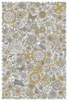 Adult Coloring Poster: Blooms, Birds, & Butterflies