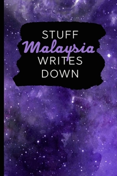 Stuff Malaysia Writes Down: Personalized Journal / Notebook (6 x 9 inch) with 110 wide ruled pages inside [Purple Cosmos]