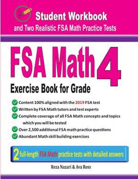 Paperback FSA Math Exercise Book for Grade 4: Student Workbook and Two Realistic FSA Math Tests Book