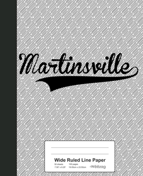 Paperback Wide Ruled Line Paper: MARTINSVILLE Notebook Book