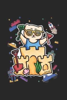 Beach Sandcastle Toys Cat Notebook: Graph Paper Journal 6x9 - 120 Pages