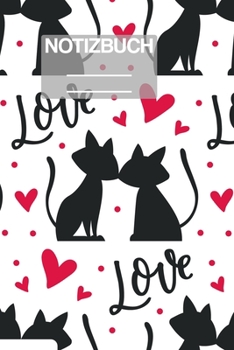 Paperback Notizbuch A5 Muster Zeichnung Katzen Katze Cat Cats Love Liebe Herz Herzen: - 111 Seiten - EXTRA Kalender 2020 - Einzigartig - Kariert - Karo - Raster [German] Book