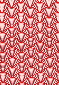 Japanese Kanji Practice Paper Notebook: 130 sheets, Asian Calligraphy, Red Geometric Artwork