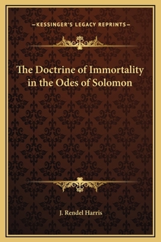 Hardcover The Doctrine of Immortality in the Odes of Solomon Book