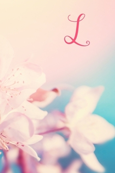 L: Monogram Initial Notebook and diary with pink floral design