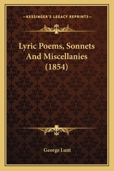 Paperback Lyric Poems, Sonnets And Miscellanies (1854) Book