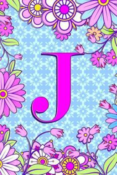 J: 6 x 9 Personalized Monogram Initial J Matte Paperback Notebook Journal Diary 120 Pages (60 sheets) Wide-Ruled Blank Lined For Girls And Women