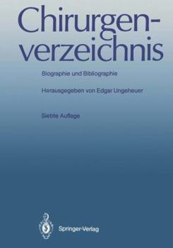 Paperback Chirurgenverzeichnis: Biographie Und Bibliographie [German] Book