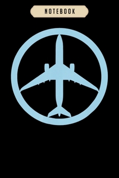 Notebook: Airbus a350 blue jet airplane pilot aviation Notebook6x9(100 pages)Blank Lined Paperback Journal For Student, kids, women, girls, boys, men, birthday giftsPilot gifts notebook