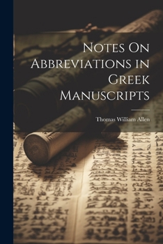 Paperback Notes On Abbreviations in Greek Manuscripts Book