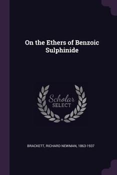 Paperback On the Ethers of Benzoic Sulphinide Book